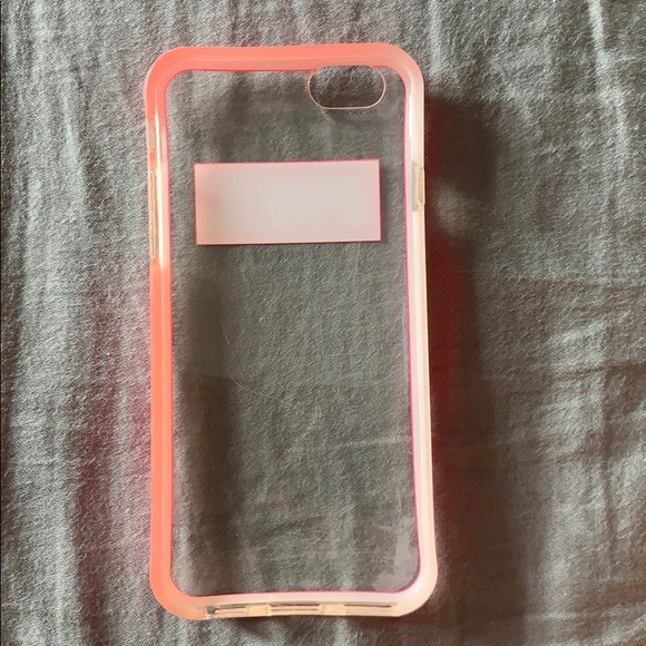 clear PINK phone case with hot pink sides and logo - Picture 2 of 2
